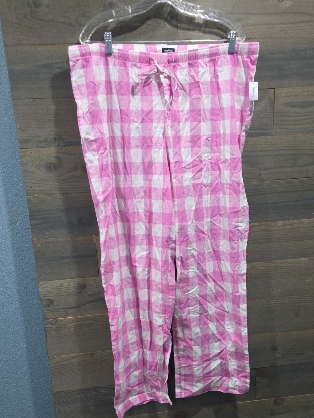 GAP Pink & White Gingham Pajama Pants